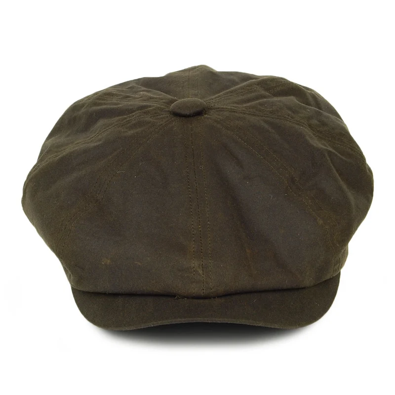 Casquette Gavroche en Coton Ciré Britannique Alfie olive FAILSWORTH