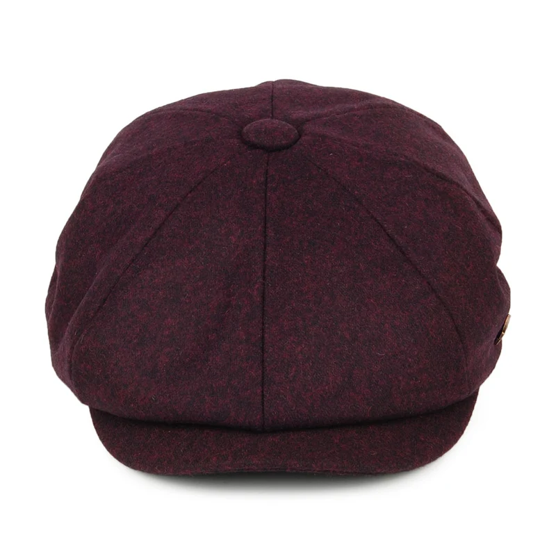 Casquette Gavroche en Melton Alfie merlot FAILSWORTH