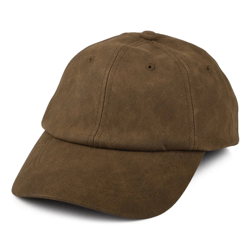 Casquette Non Structurée En Simili-Cuir Vieilli marron DORFMAN PACIFIC