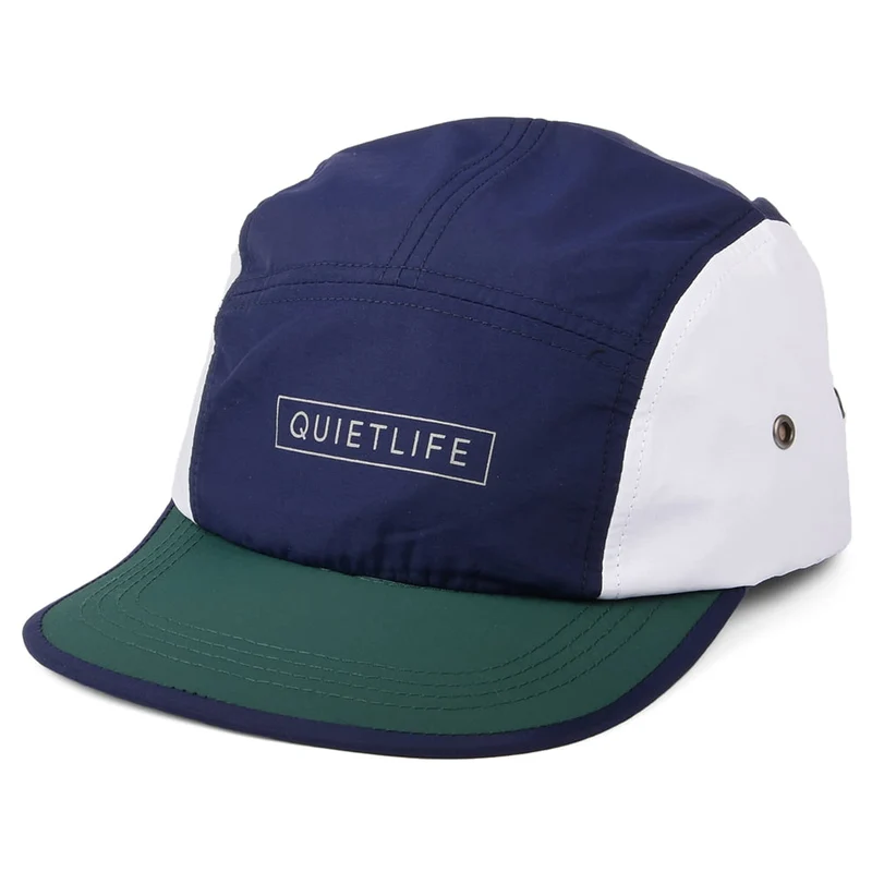 Casquette 5 Panel Colorblock bleu marine-vert THE QUIET LIFE
