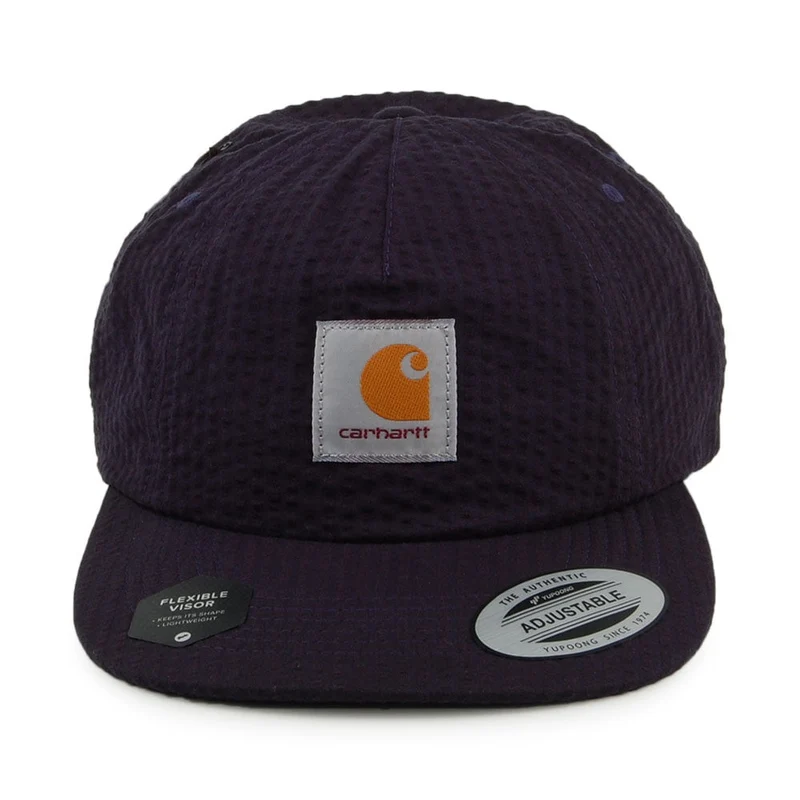 Casquette Strapback en Coton Seersucker Southfield bleu marine CARHARTT WIP