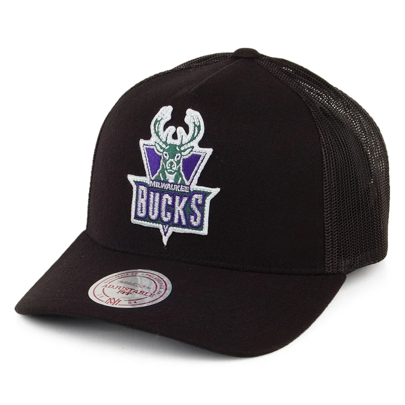Casquette Trucker Team Logo Milwaukee Bucks noir MITCHELL & NESS