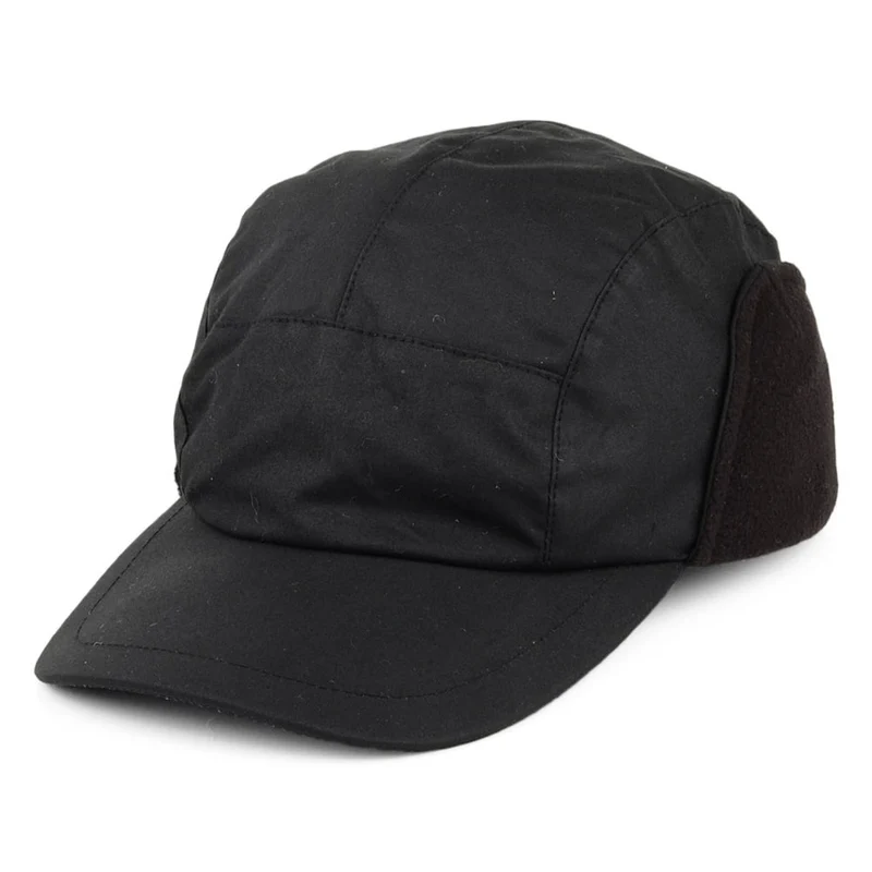 Casquette en Coton Ciré Britannique Avec Protège-Oreilles Lumberjack noir FAILSWORTH