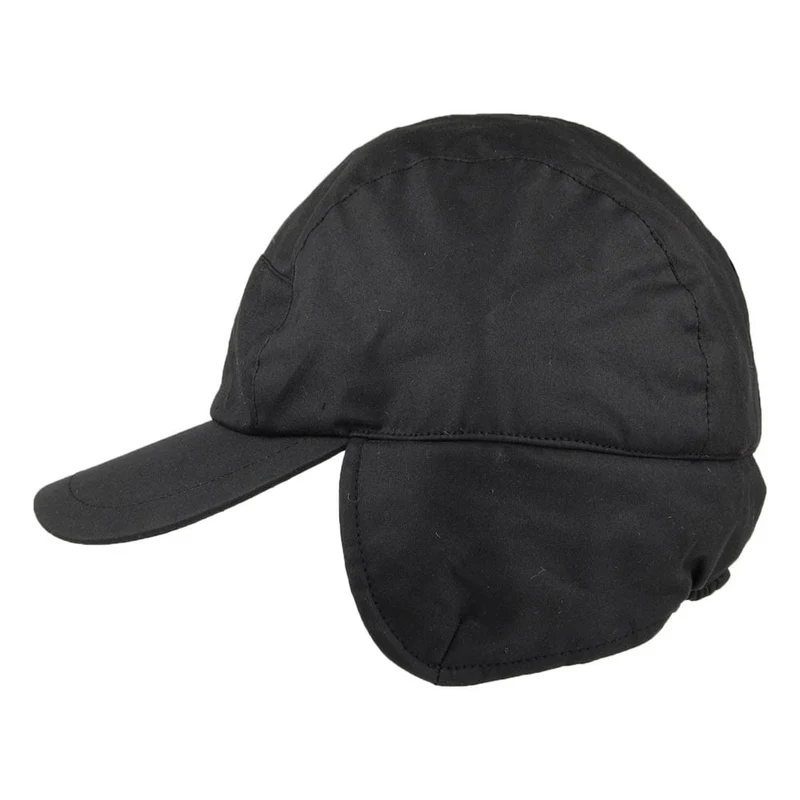 Casquette en Coton Ciré Britannique Avec Protège-Oreilles Lumberjack noir FAILSWORTH