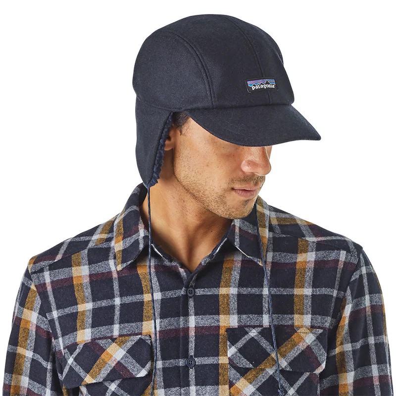 Casquette avec Protège-Oreilles en Laine Recyclée bleu marine PATAGONIA