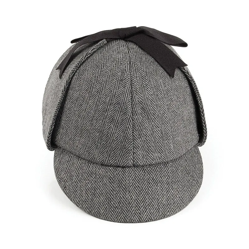 Chapeau Sherlock Holmes à chevrons gris JAXON & JAMES