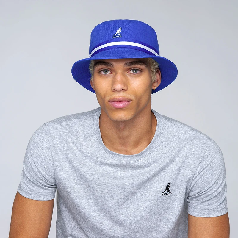 Chapeau Bob Stripe Lahinch bleu KANGOL