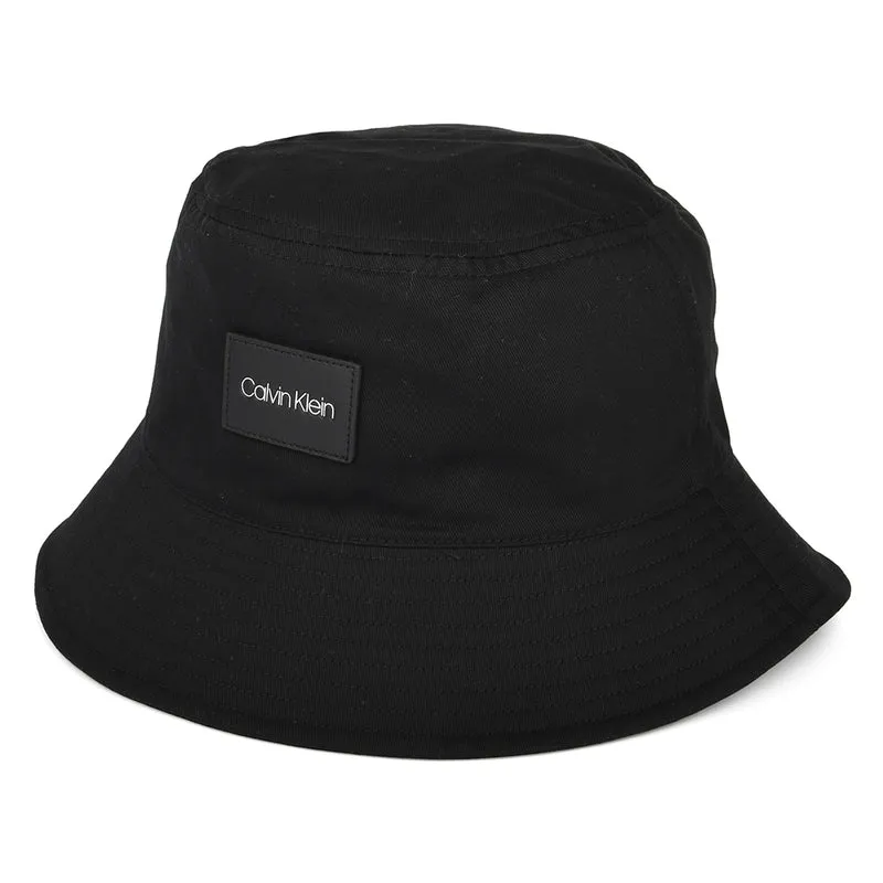 Chapeau Bob avec Patch en Cuir noir CALVIN KLEIN