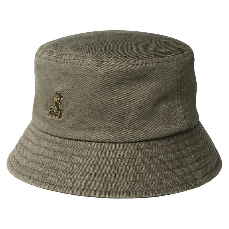 Chapeau Bob en Coton Délavé olive KANGOL