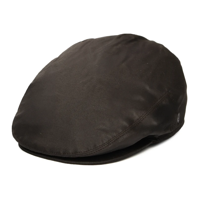 Casquette Plate en Toile Cirée Hydrofuge marron JAXON & JAMES