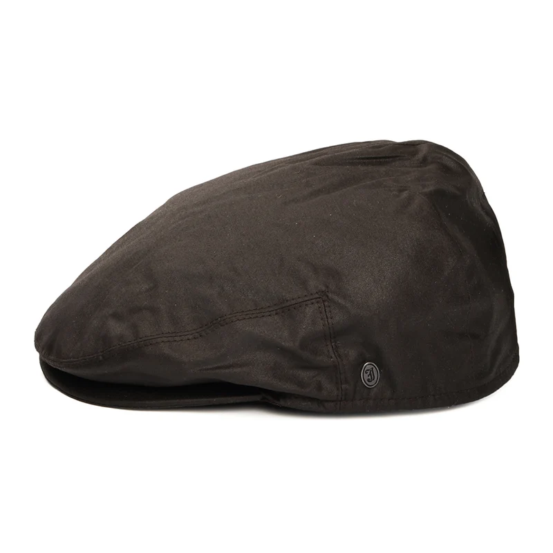 Casquette Plate en Toile Cirée Hydrofuge marron JAXON & JAMES