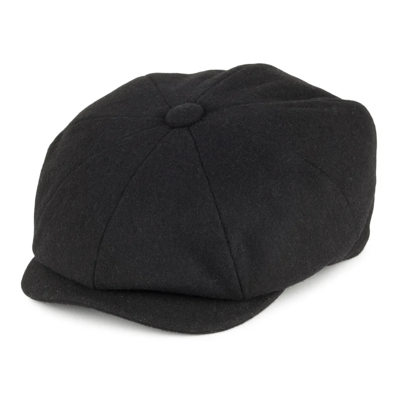 Casquette Gavroche en Laine Melton noir CHRISTYS