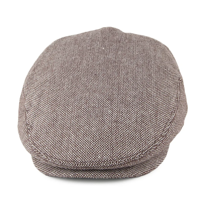 Casquette Plate en Tweed Chiné marron JAXON & JAMES