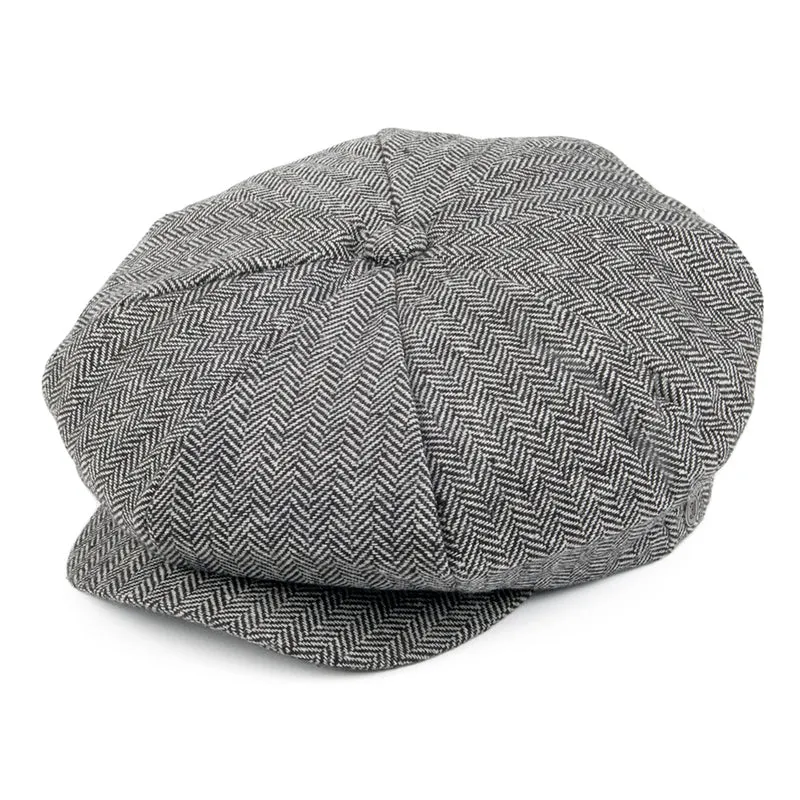 Casquette Gavroche La Grosse Pomme à Chevrons gris JAXON & JAMES