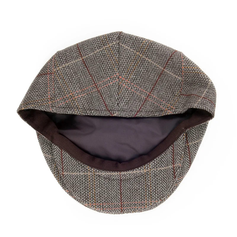 Casquette Plate en Tweed marron-gris JAXON & JAMES
