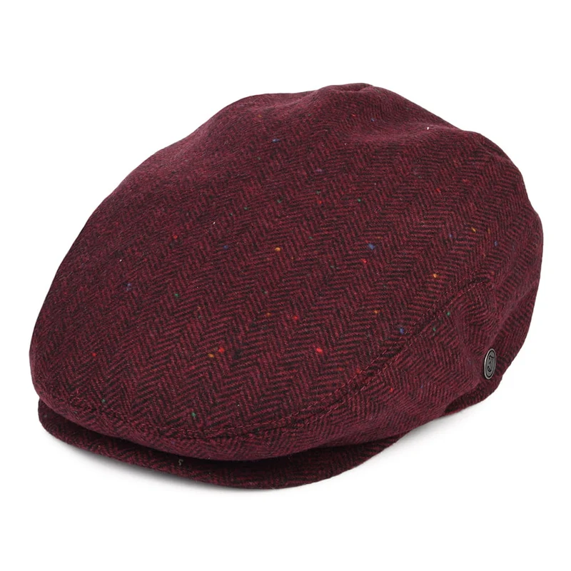 Casquette Plate à Chevrons Hillcrest bordeaux-noir JAXON & JAMES