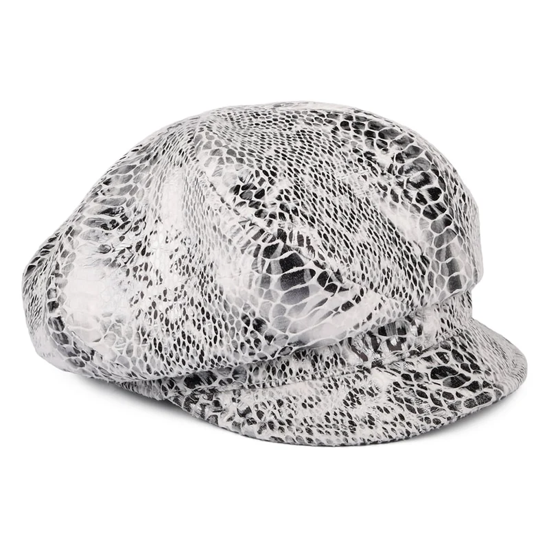 Casquette Gavroche à Imprimé Serpent blanc SEEBERGER