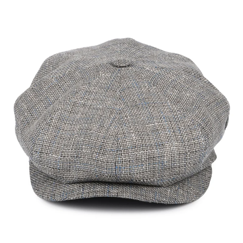 Casquette Gavroche en Lin et Coton à Carreaux gris CITY SPORT