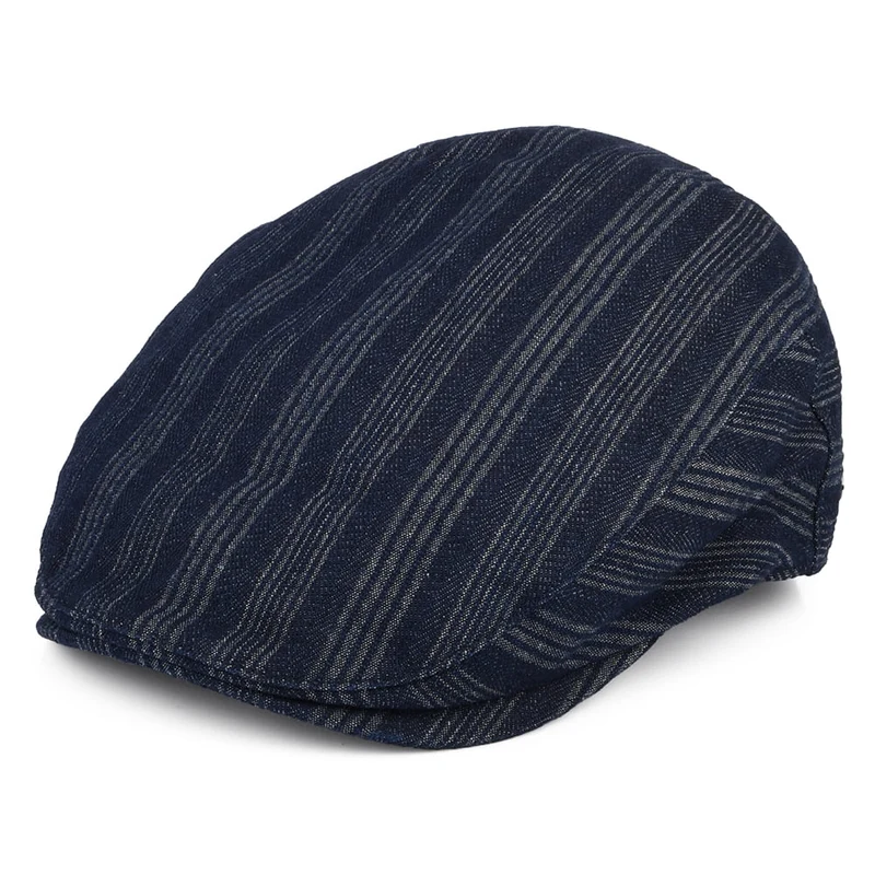 Casquette Plate en Coton à Rayures Gulick denim foncé BAILEY