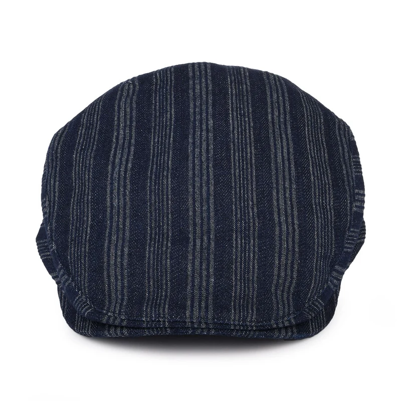 Casquette Plate en Coton à Rayures Gulick denim foncé BAILEY