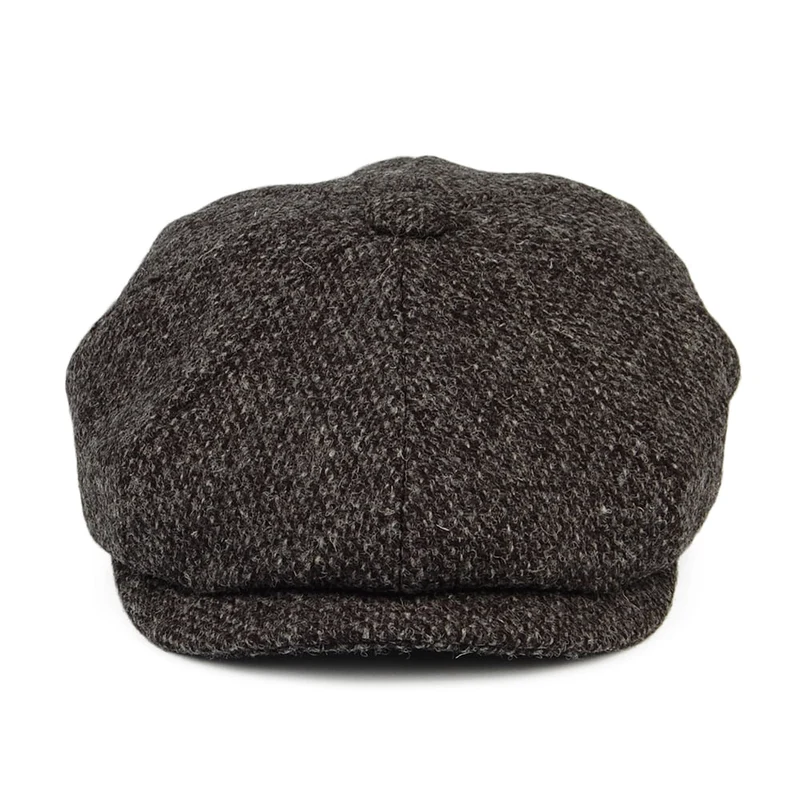 Casquette Gavroche en HARRIS TWEED Chiné Calotte Profonde anthracite CITY SPORT