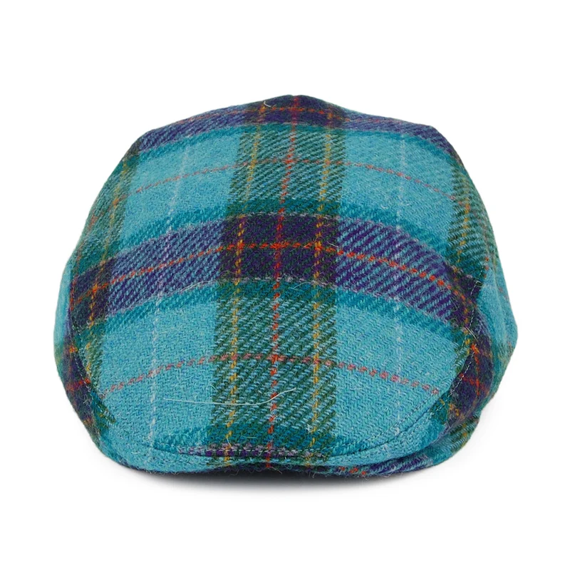 Casquette Plate en HARRIS TWEED Hawkins bleu-violet CITY SPORT