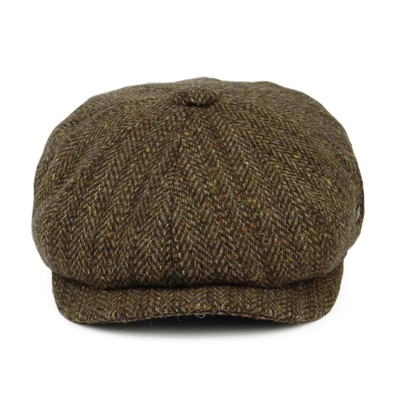 Casquette Gavroche en Tweed du Donegal Calotte Profonde Shannon mousse CITY SPORT