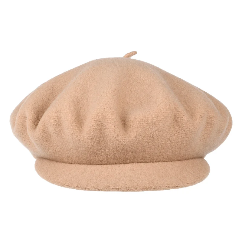 Casquette Gavroche en Laine Mérinos Campus sable clair HÉRITAGE PAR LAULHÈRE