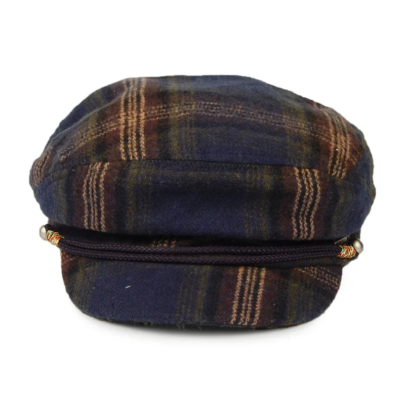 Casquette de Marin à Carreaux Qadly bleu marine-olive BARTS