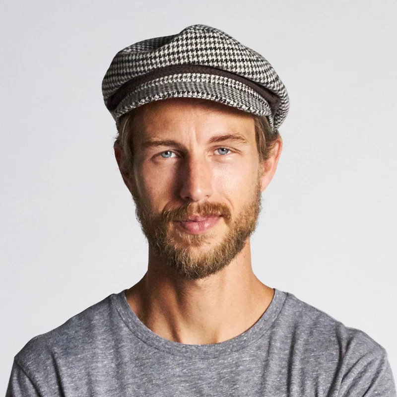 Casquette de Marin Fiddler Pied-de-Poule marron-crème BRIXTON