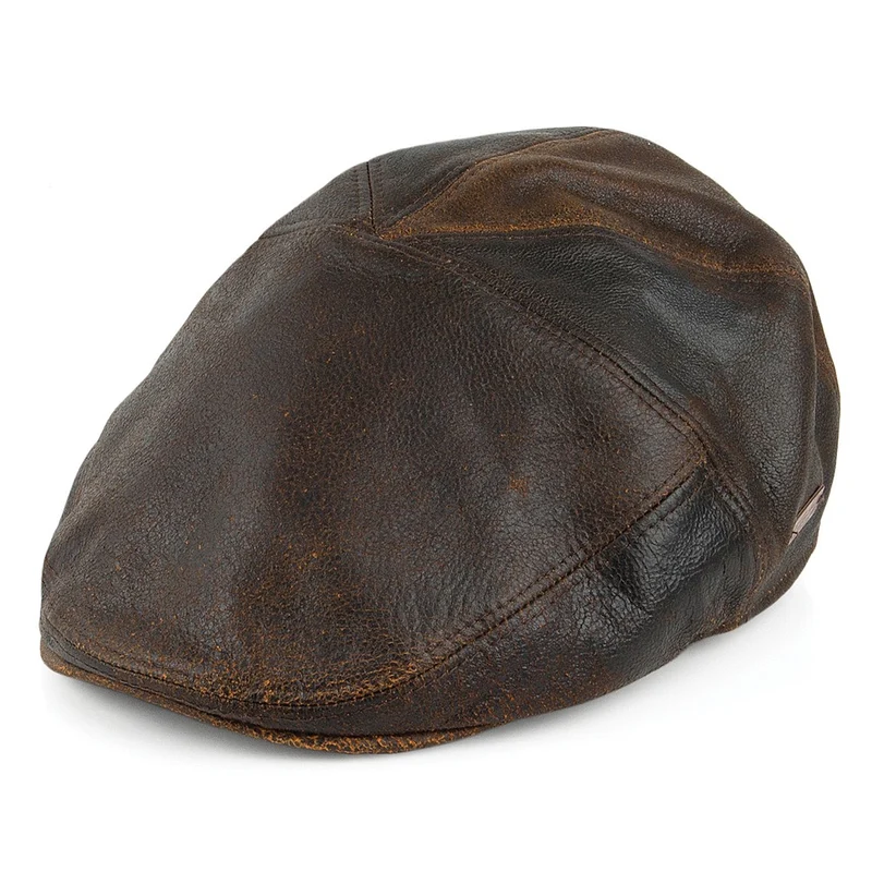 Casquette Plate en Cuir Taxten marron BAILEY