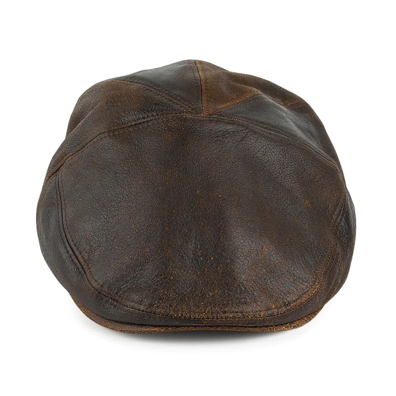 Casquette Plate en Cuir Taxten marron BAILEY