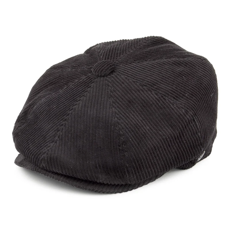 Casquette Gavroche en Velours Côtelé noir JAXON & JAMES