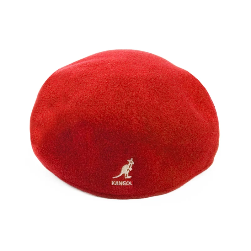 Casquette Plate en Laine 504 rouge KANGOL