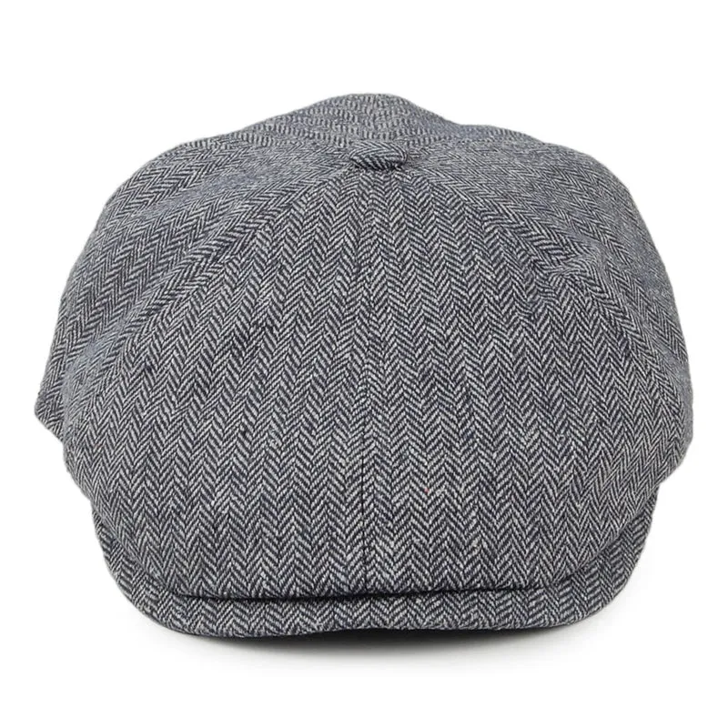 Casquette Gavroche en Soie Mélangée à Chevrons Hudson gris FAILSWORTH