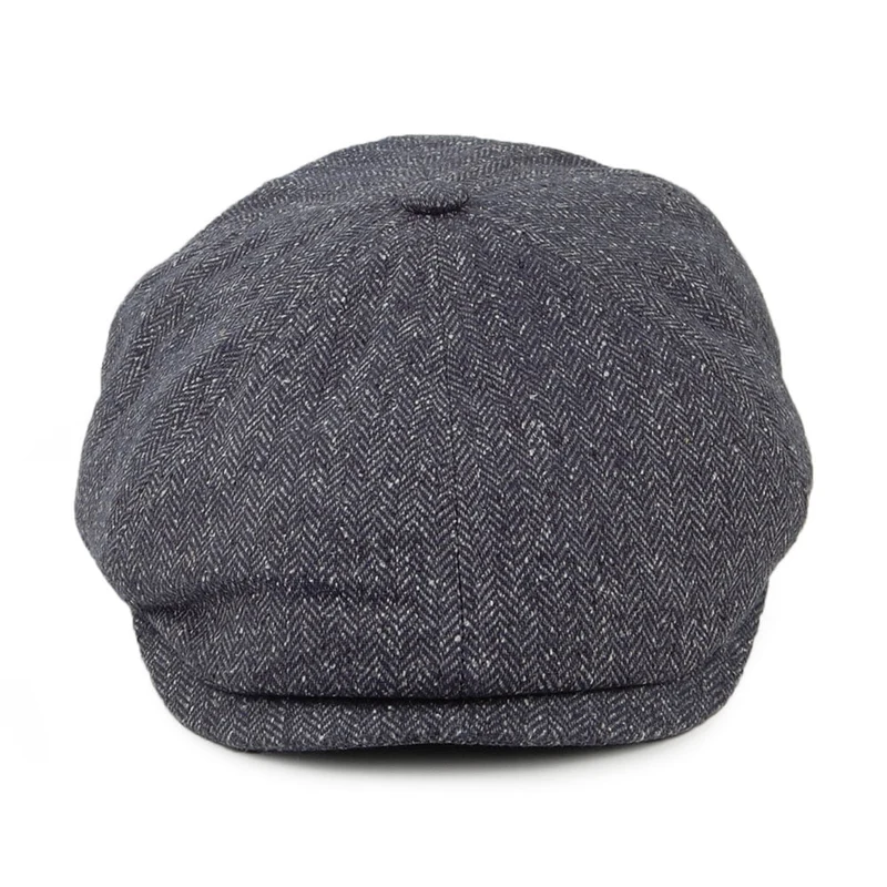 Casquette Gavroche en Soie Mélangée à Chevrons Hudson mélange de noirs FAILSWORTH