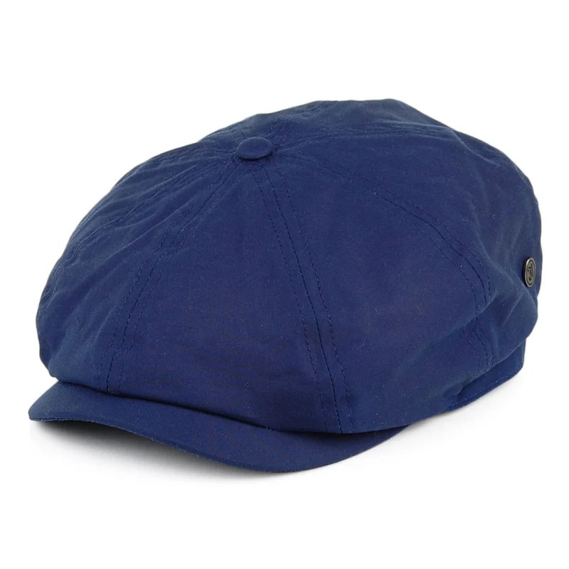 Casquette Gavroche en Coton Ciré British Millerain bleu marine JAXON & JAMES
