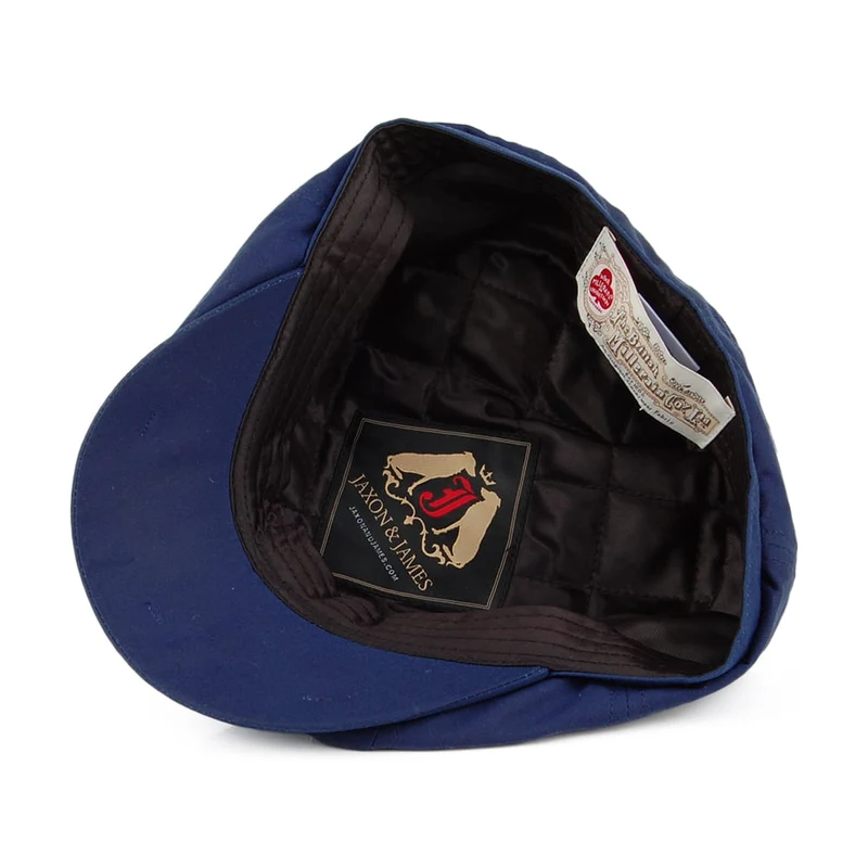 Casquette Gavroche en Coton Ciré British Millerain bleu marine JAXON & JAMES