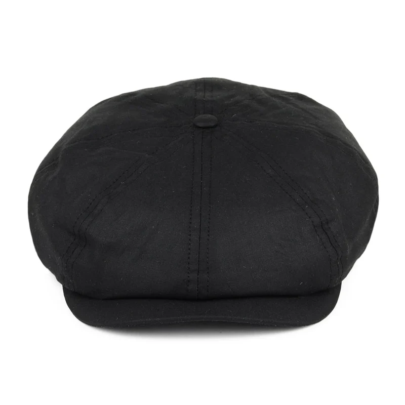 Casquette Gavroche en Coton Ciré British Millerain noir JAXON & JAMES