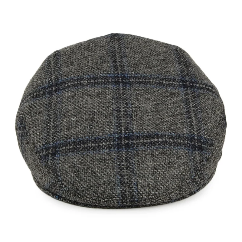 Casquette Plate en Laine Vierge Anglaise à Carreaux gris CITY SPORT