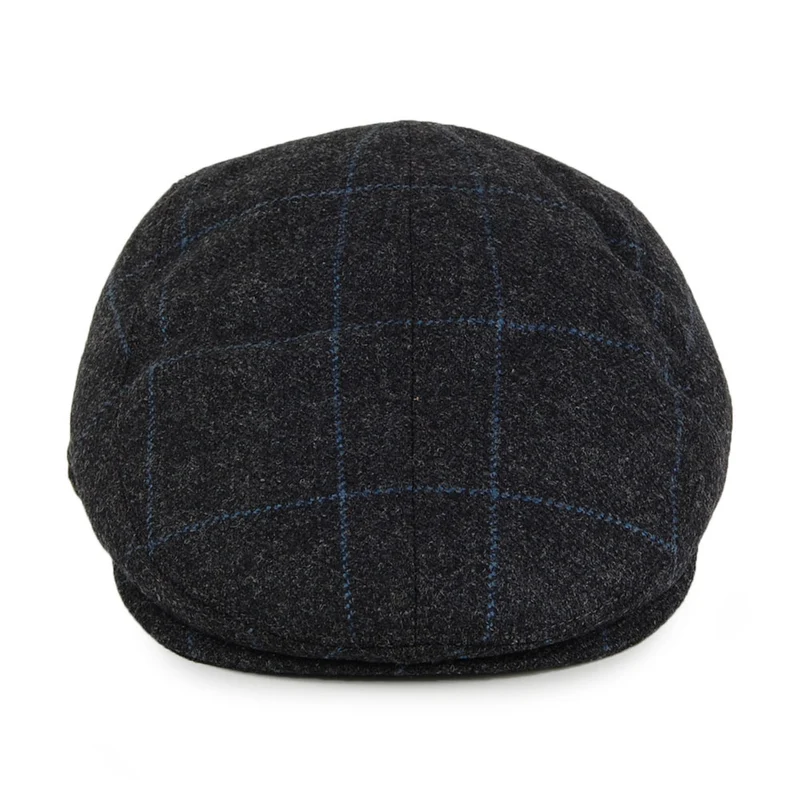 Casquette Plate à Carreaux Ascot gris-bleu CHRISTYS