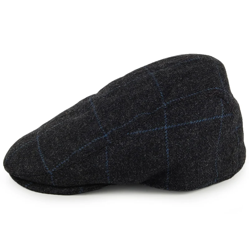 Casquette Plate à Carreaux Ascot gris-bleu CHRISTYS