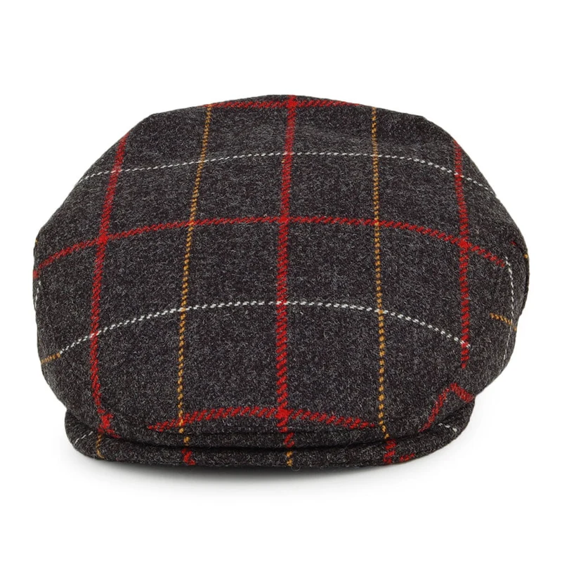 Casquette Plate à Carreaux Seasonal Tweed mélange de gris CHRISTYS