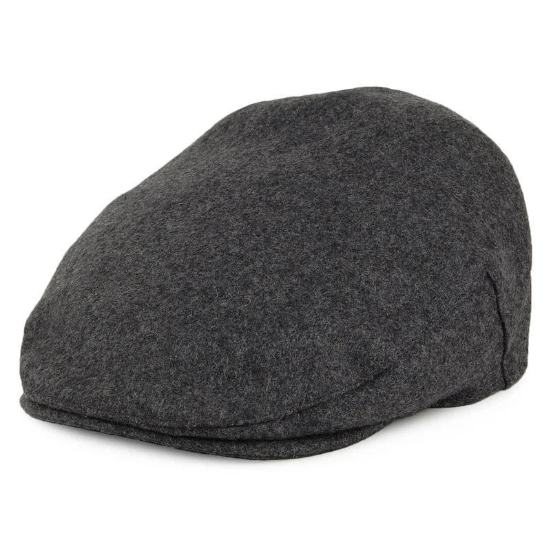 Casquette Plate en Laine Melton Balmoral gris CHRISTYS
