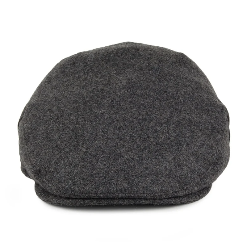 Casquette Plate en Laine Melton Balmoral gris CHRISTYS