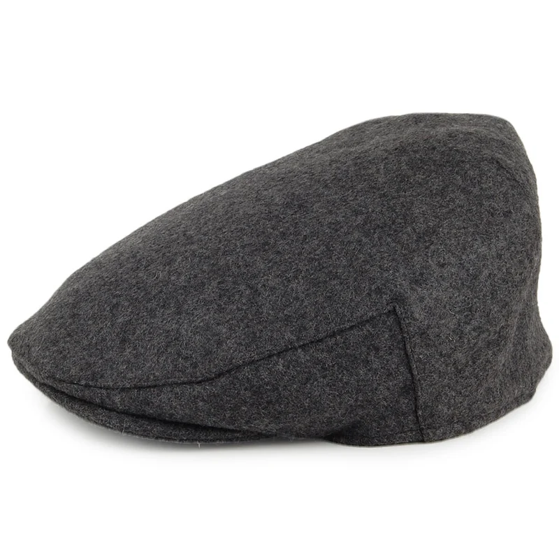 Casquette Plate en Laine Melton Balmoral gris CHRISTYS