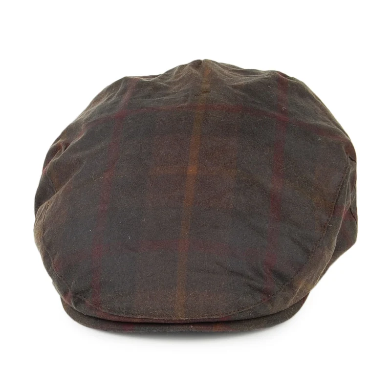 Casquette Plate en Coton Ciré à Carreaux mélange de marrons FAILSWORTH