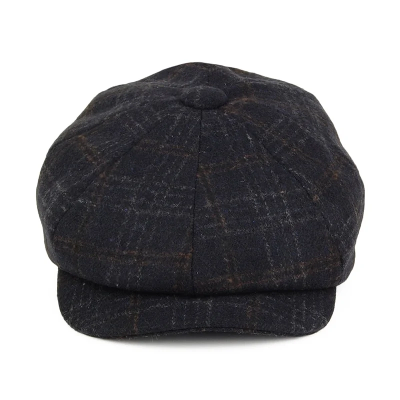 Casquette Gavroche à Carreaux Deanscroft bleu marine JOULES