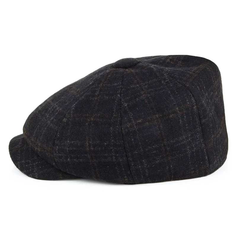 Casquette Gavroche à Carreaux Deanscroft bleu marine JOULES