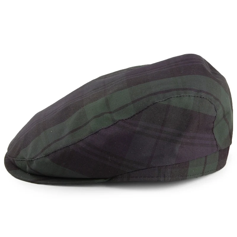 Casquette Plate en Coton Ciré British Millerain bleu marine-vert CITY SPORT